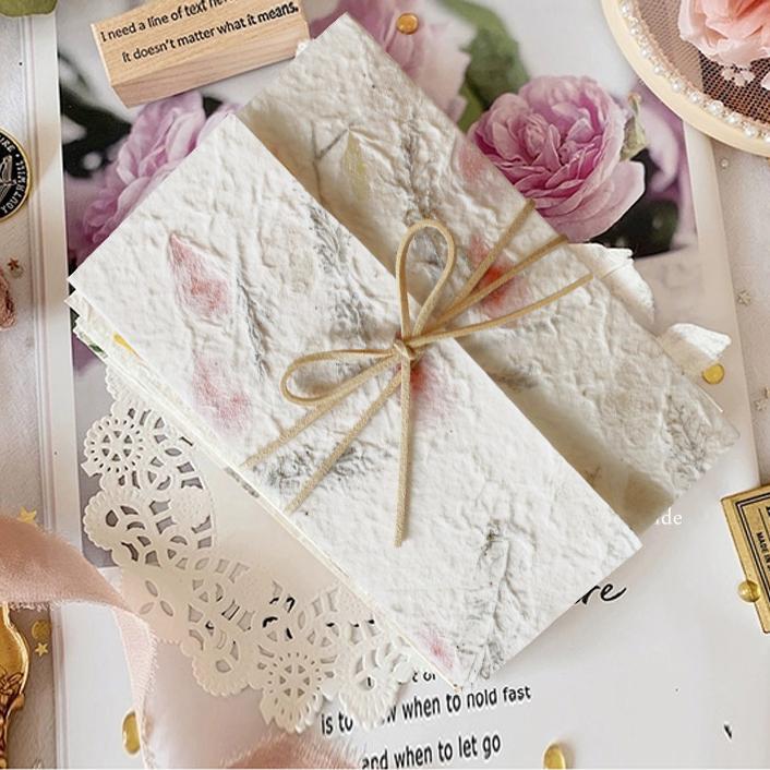 Floral Handmade Paper Invitations Customize Invite Cards Warm Soft Paper