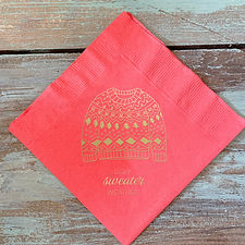 Sweater Weather Red Cocktail Napkins