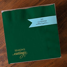 Season's Eatings Green Cocktail Napkins