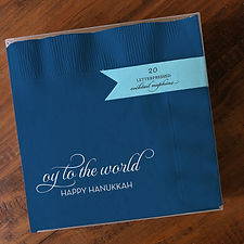 Oy Hanukkah Blue Cocktail Napkins