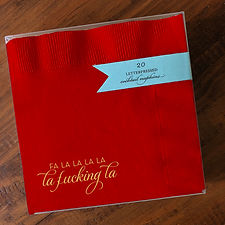 Fa La La Red Cocktail Napkins
