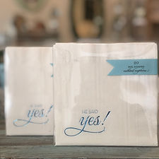 He Said Yes! Blue Foil Cocktail Napkins