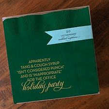 Office Party Green Cocktail Napkins