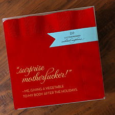 Surprise Motherfucker Red Cocktail Napkins