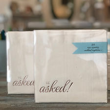 He Asked Rose Gold Foil Cocktail Napkins