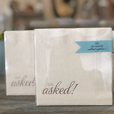 She Asked Rose Gold Foil Cocktail Napkins