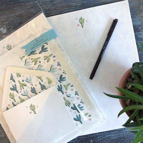 Cactus Floral Stationery Kit