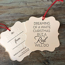 White Christmas Wine Tags