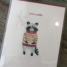 Warm Wishes Raccoon Card