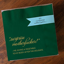 Surprise Motherfucker Green Cocktail Napkins