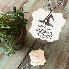 Witches Wine Tags