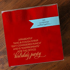 Office Party Red Cocktail Napkins