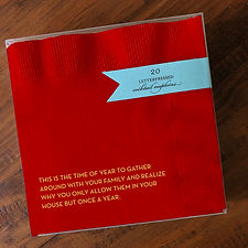 Family Gathering Red Cocktail Napkins