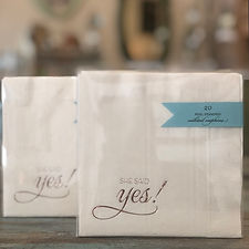 She Said Yes! Rose Gold Foil Cocktail Napkins