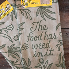 Food Has Weed In It Woven Dish Towel