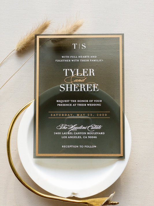 Frame'd Collection | Transparent Black Acrylic Invitations