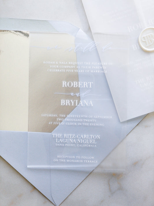 We Still Do Vow Renewal Invitations | Semi-Custom Acrylic Invitations