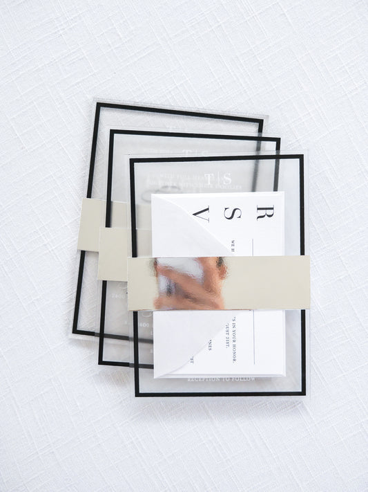 Frame'd Collection | Frosted Acrylic Invitations €¢ Black & White