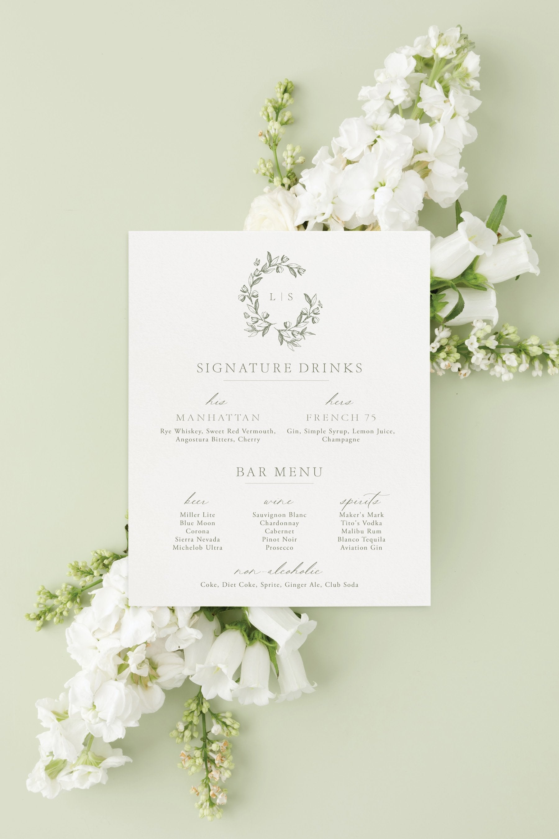 Twiggy | Wedding Bar Menu