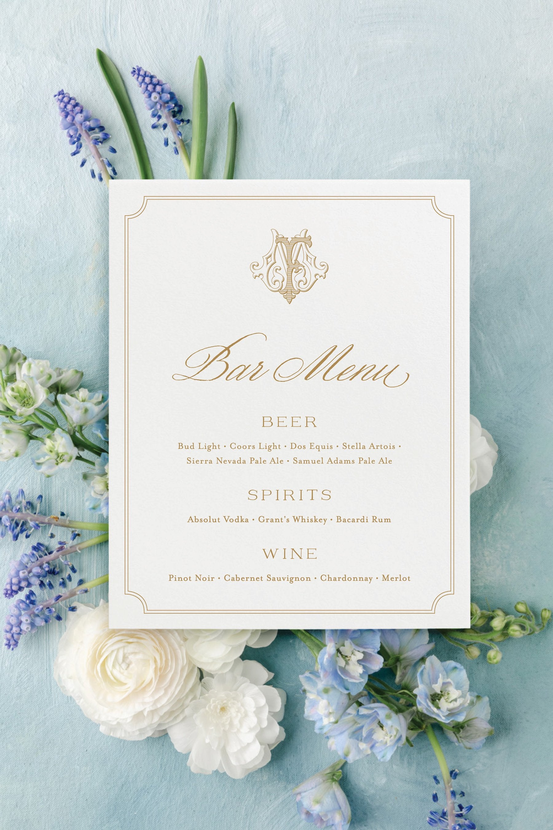 Palermo | Wedding Bar Menu