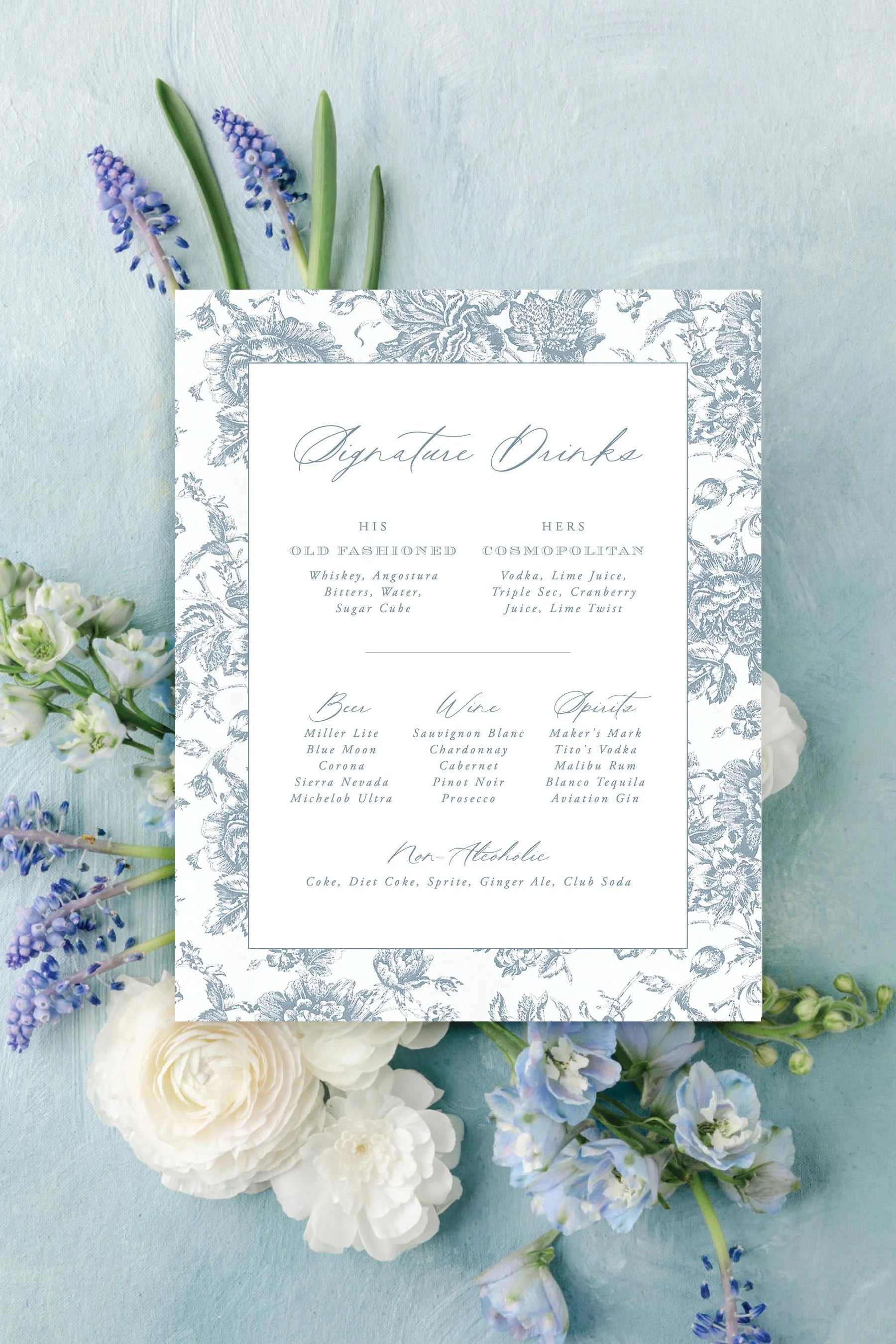 Cindy | Wedding Bar Menu