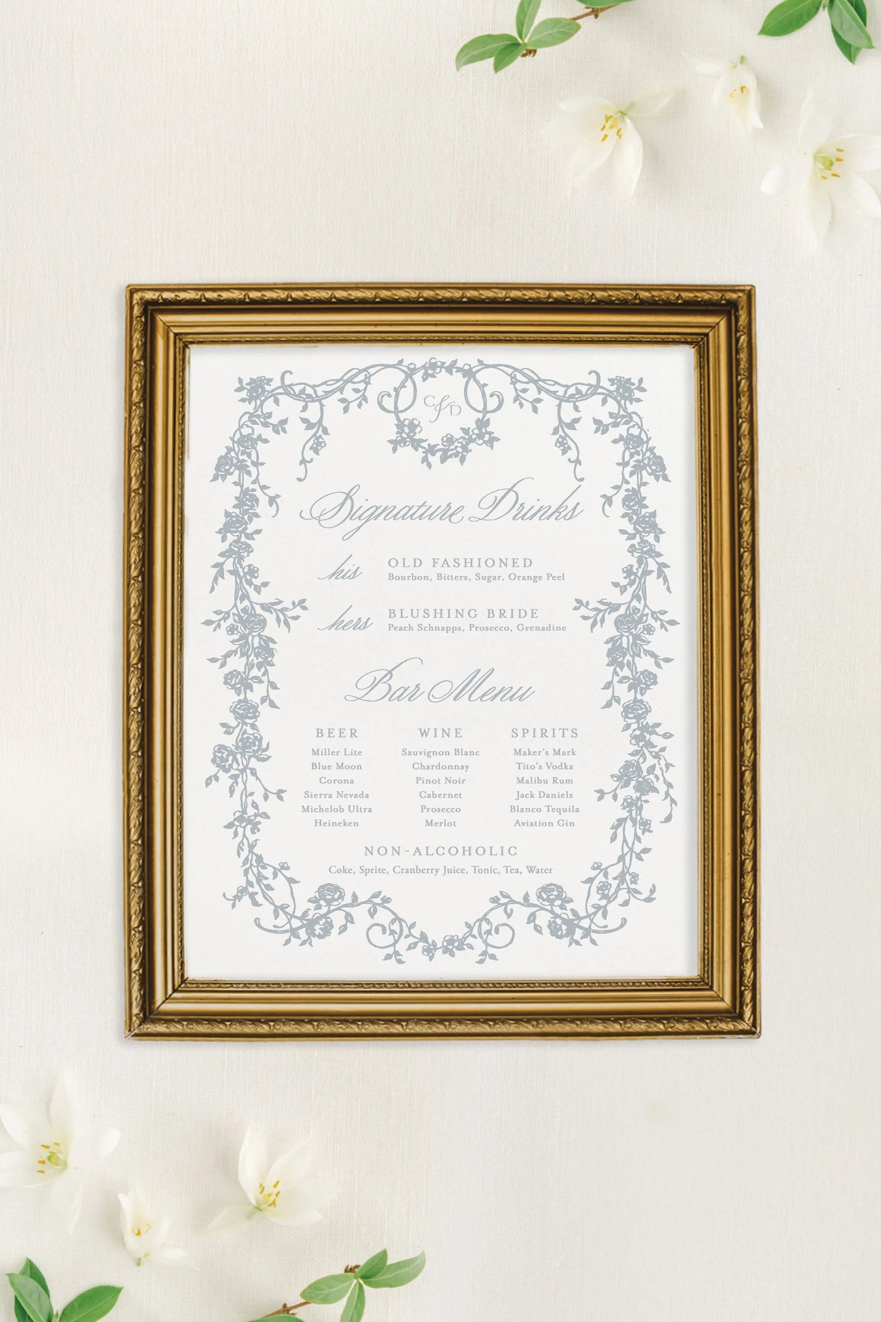 Anderson | Wedding Bar Menu