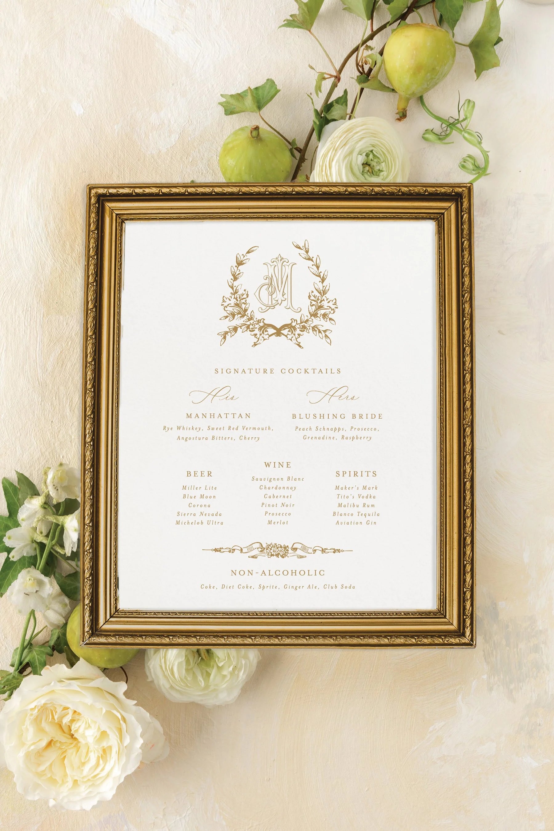 Parker | Wedding Bar Menu