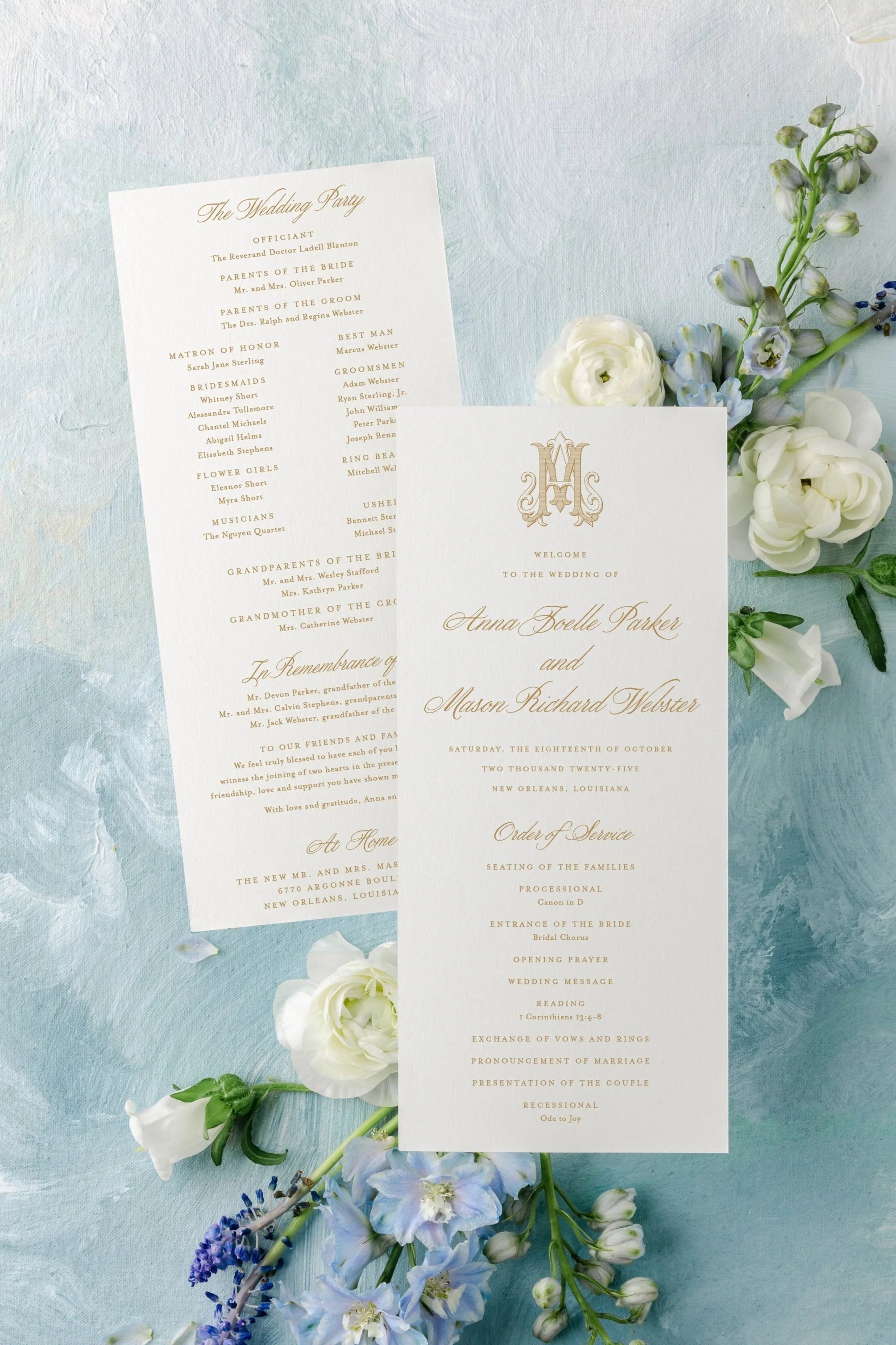 Palermo | Wedding Program Cards