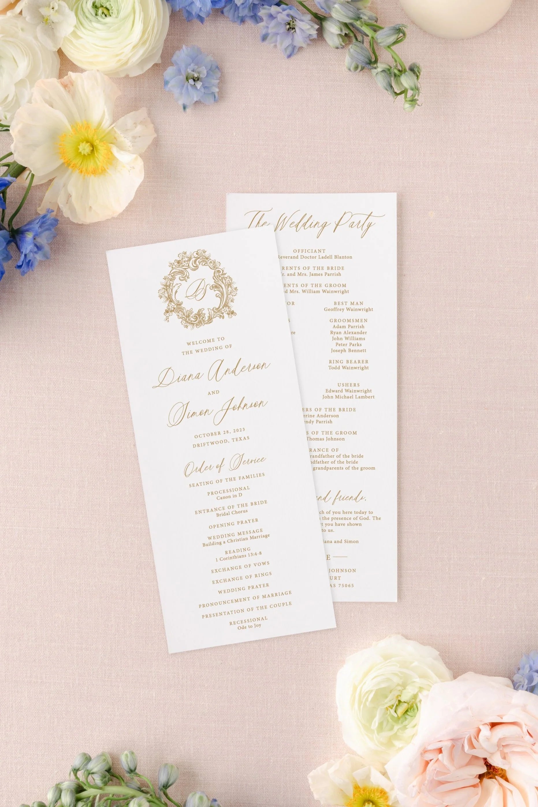 Tavi | Wedding Program Cards