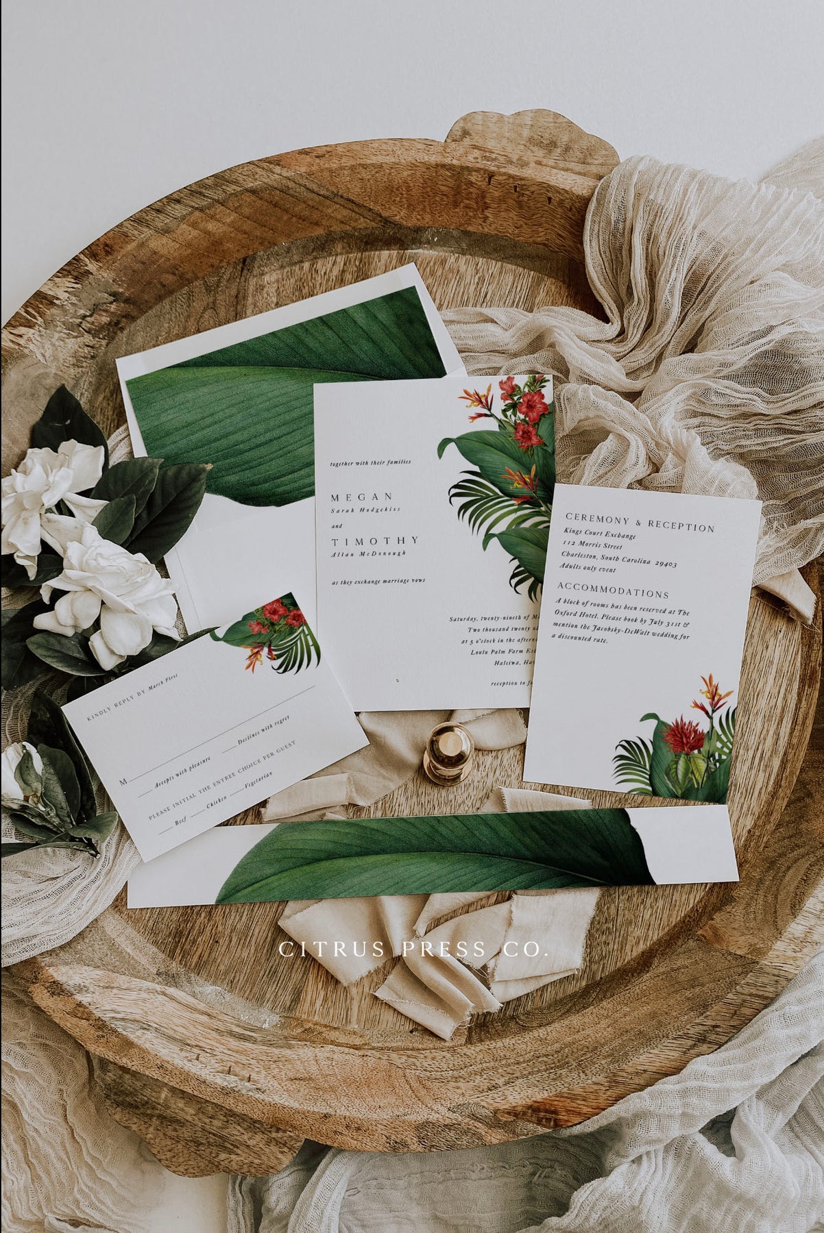 Destination Wedding Invitation Suite Template | Megan