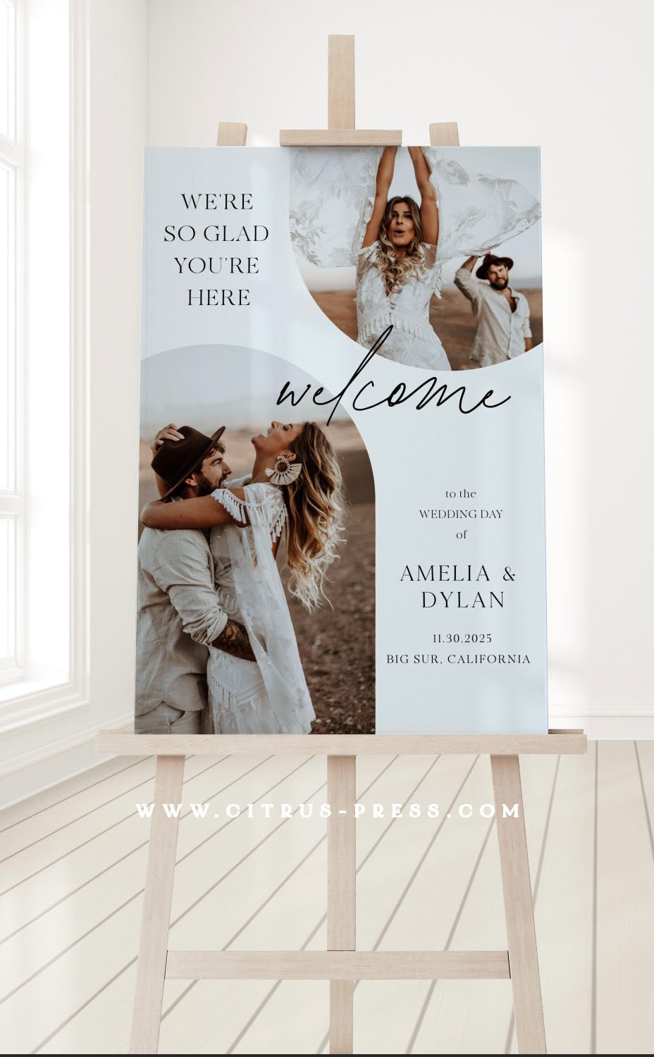 Minimalist Photo Bridal Shower Welcome Sign 24X36 | Printable Template
