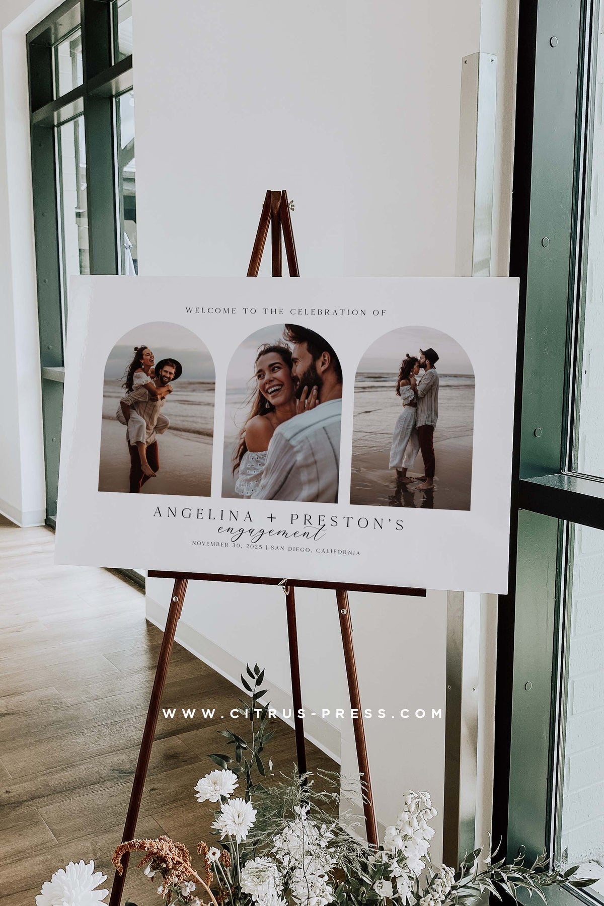 Engagment Party Photo Welcome Sign 36X24 | Printable Template