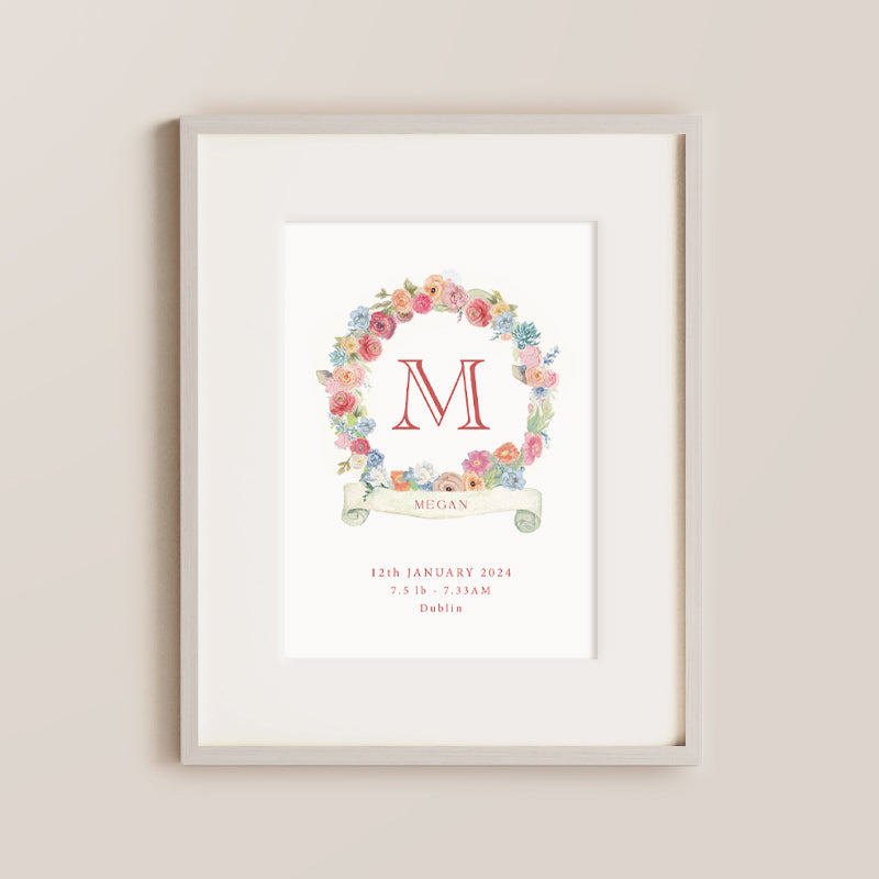 Floral Wreath Nursery Prints
