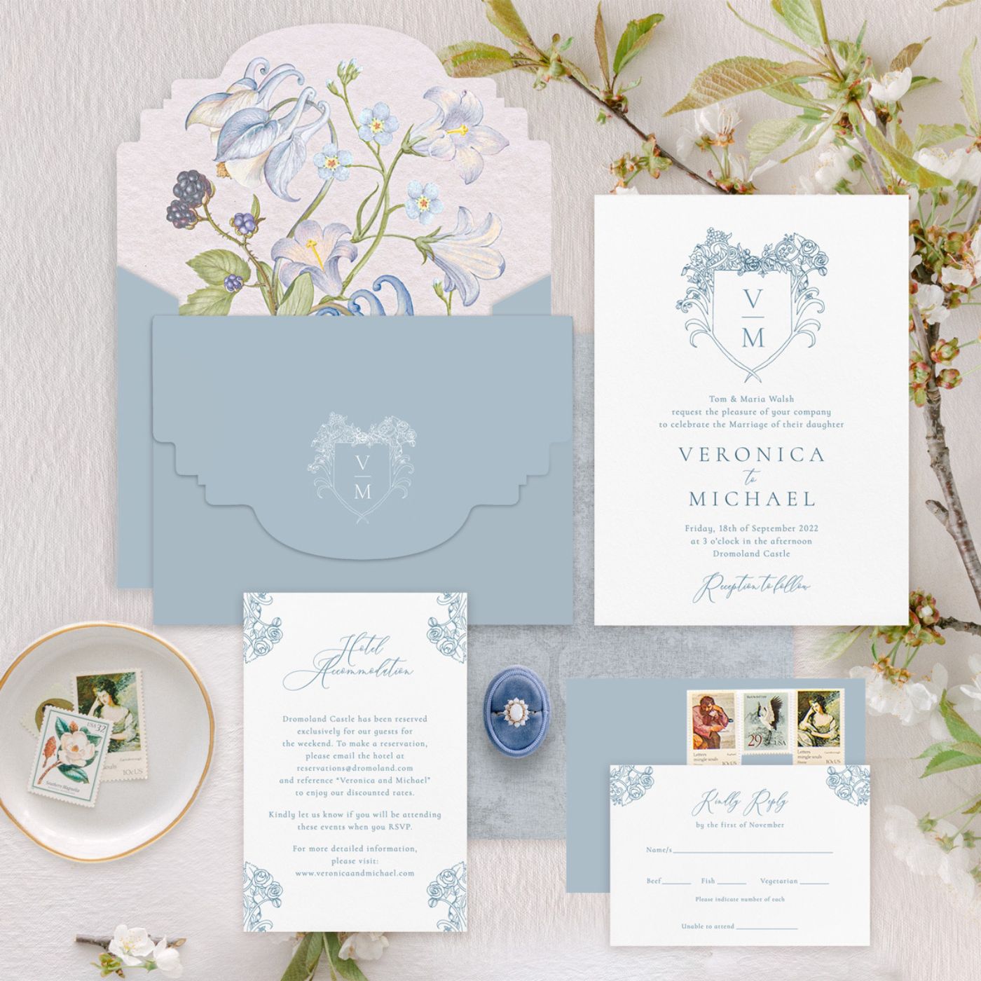 Floral Wedding Crest