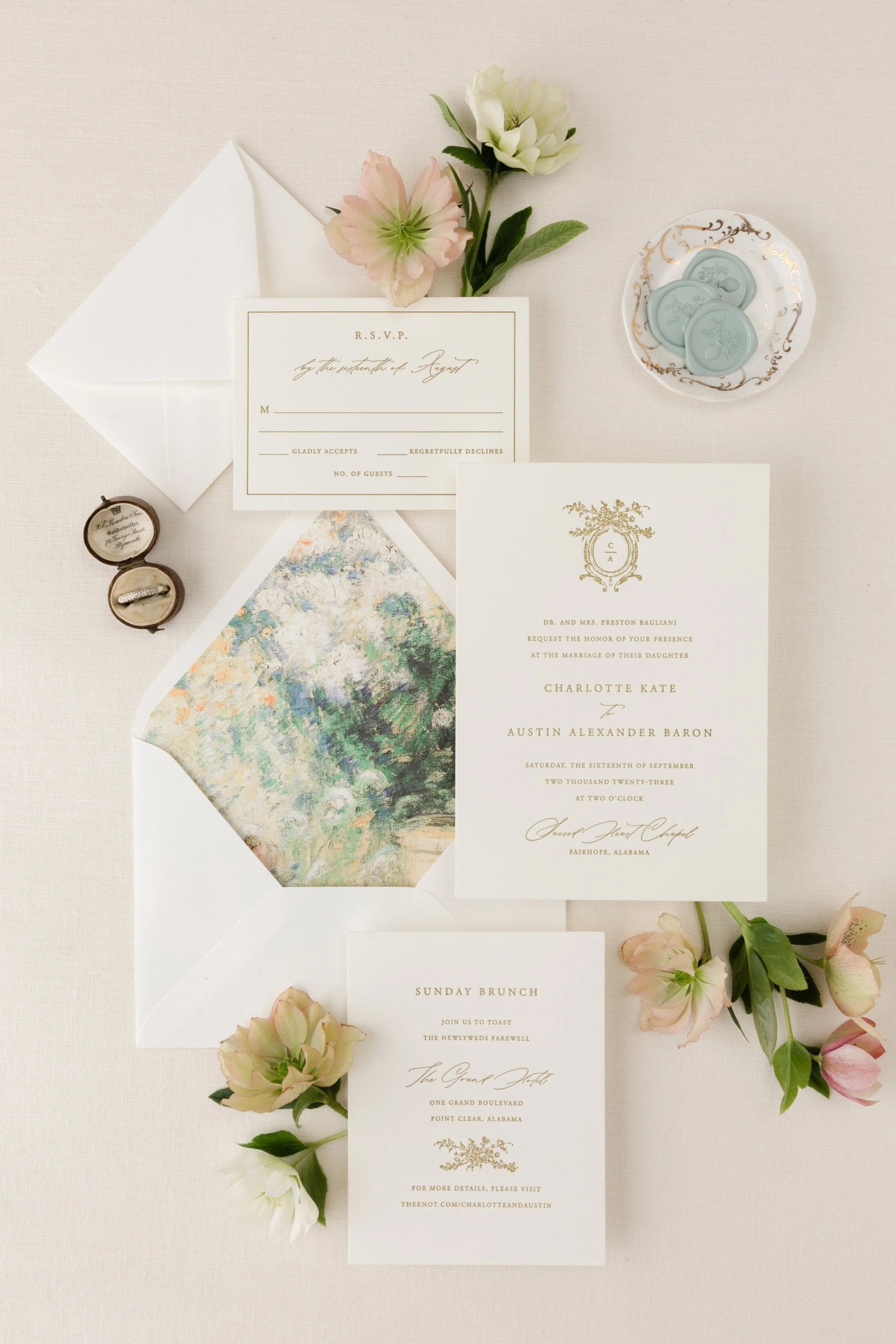 Grace | Wedding Invitation with RSVP + Details Card