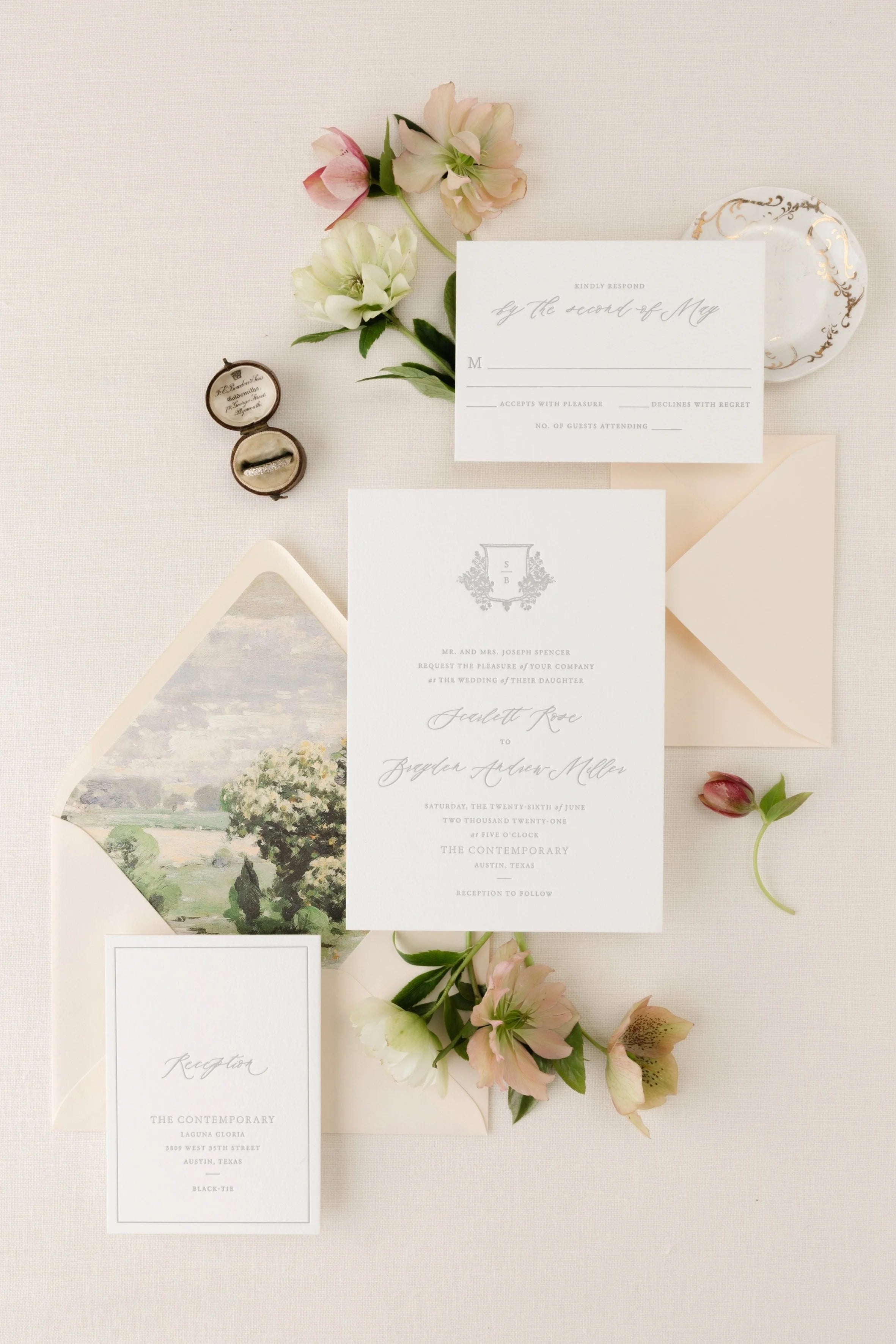 Jolie | Wedding Invitation with RSVP + Details Card