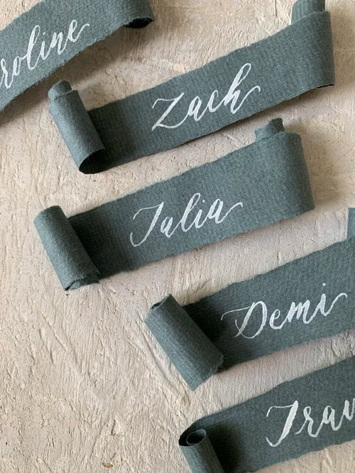 Scroll wedding place cards