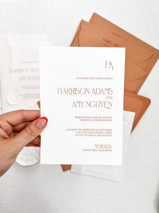 Union Invitation Suite | Modern, Minimal Wedding Invitations | Card Stock