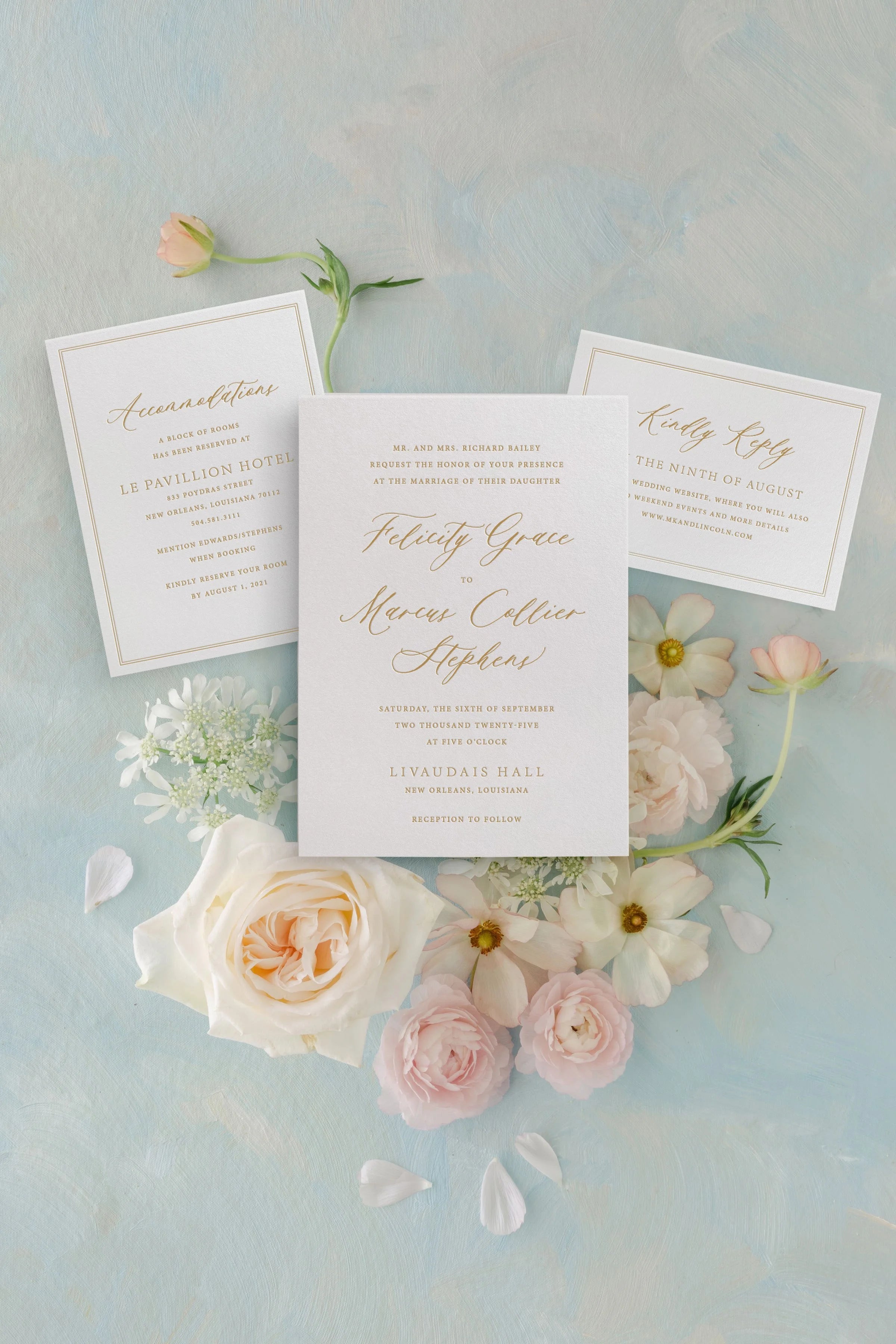 Olivia | Wedding Invitation with RSVP + Details Card