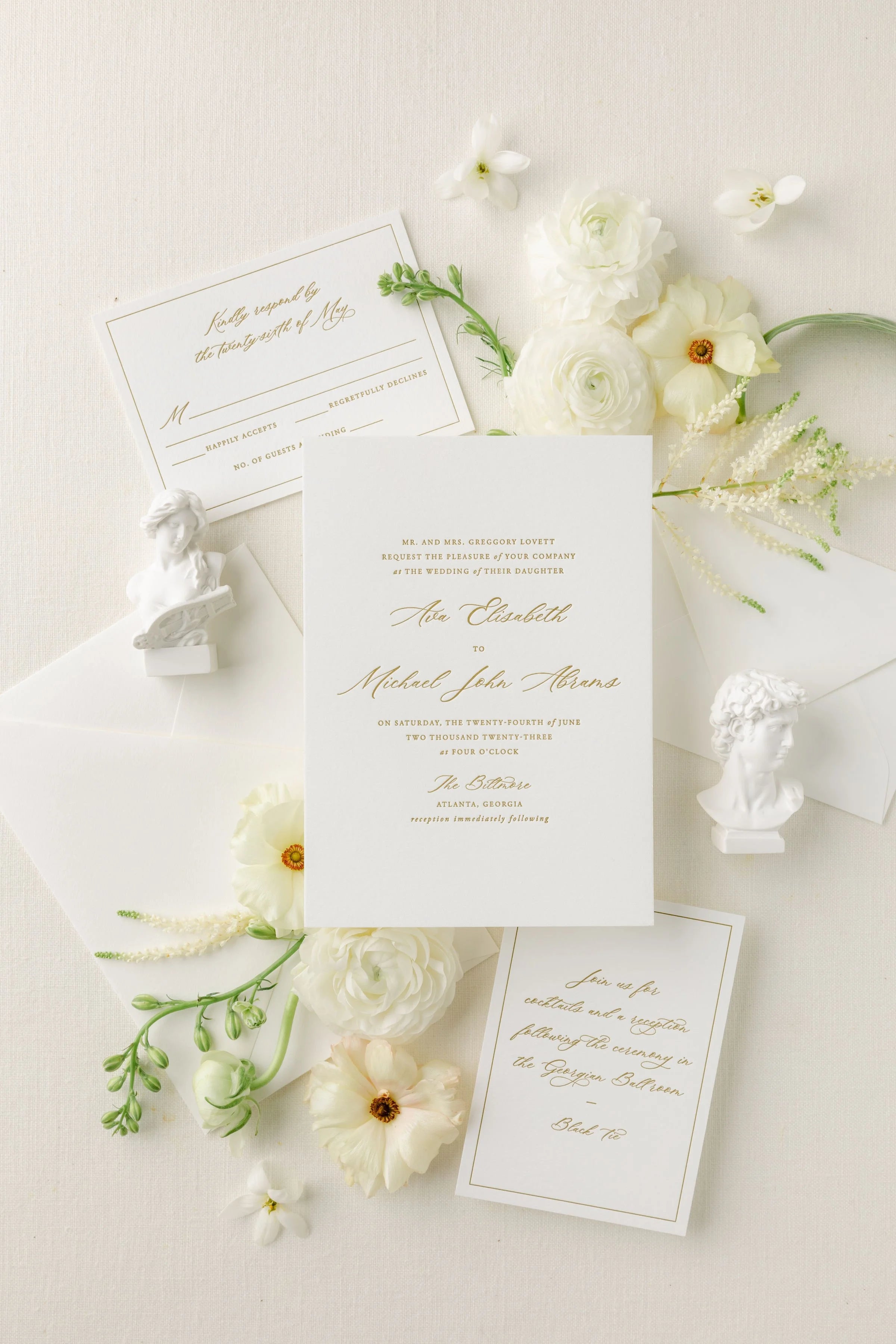 Dolce | Wedding Invitation with RSVP + Details Card