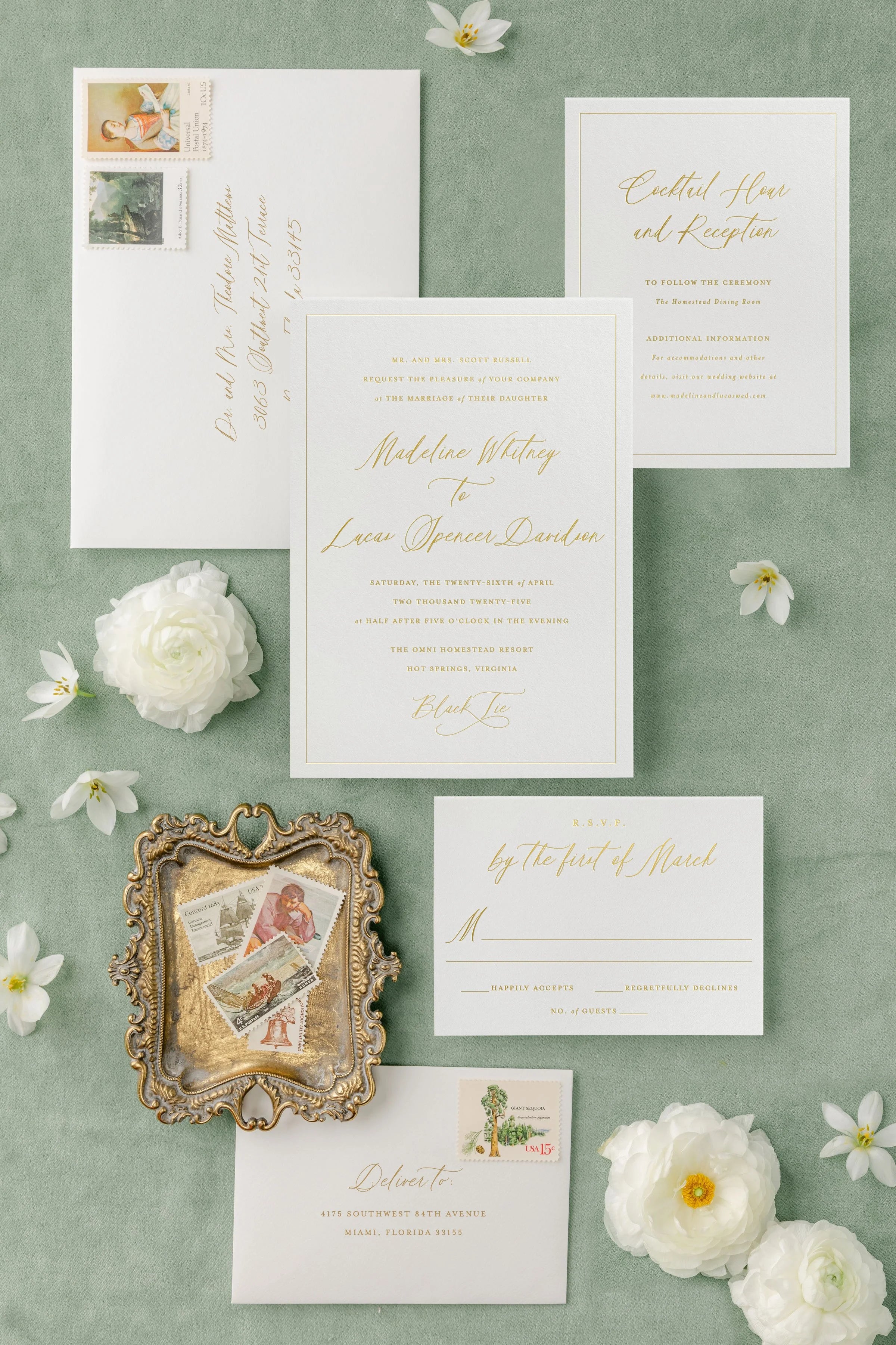 Sophia | Wedding Invitation with RSVP + Details Card