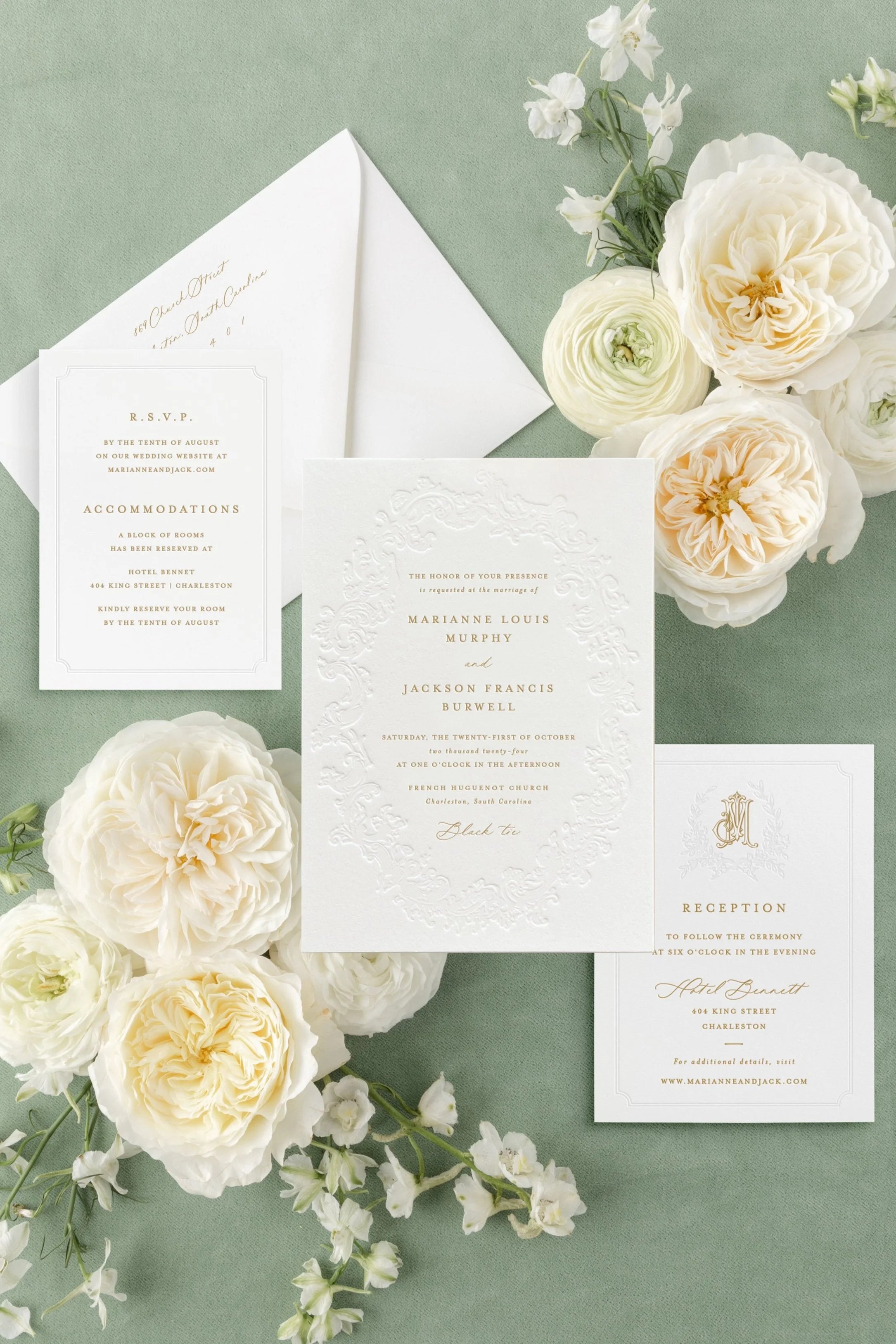 Parker | Wedding Invitation with RSVP + Details Card