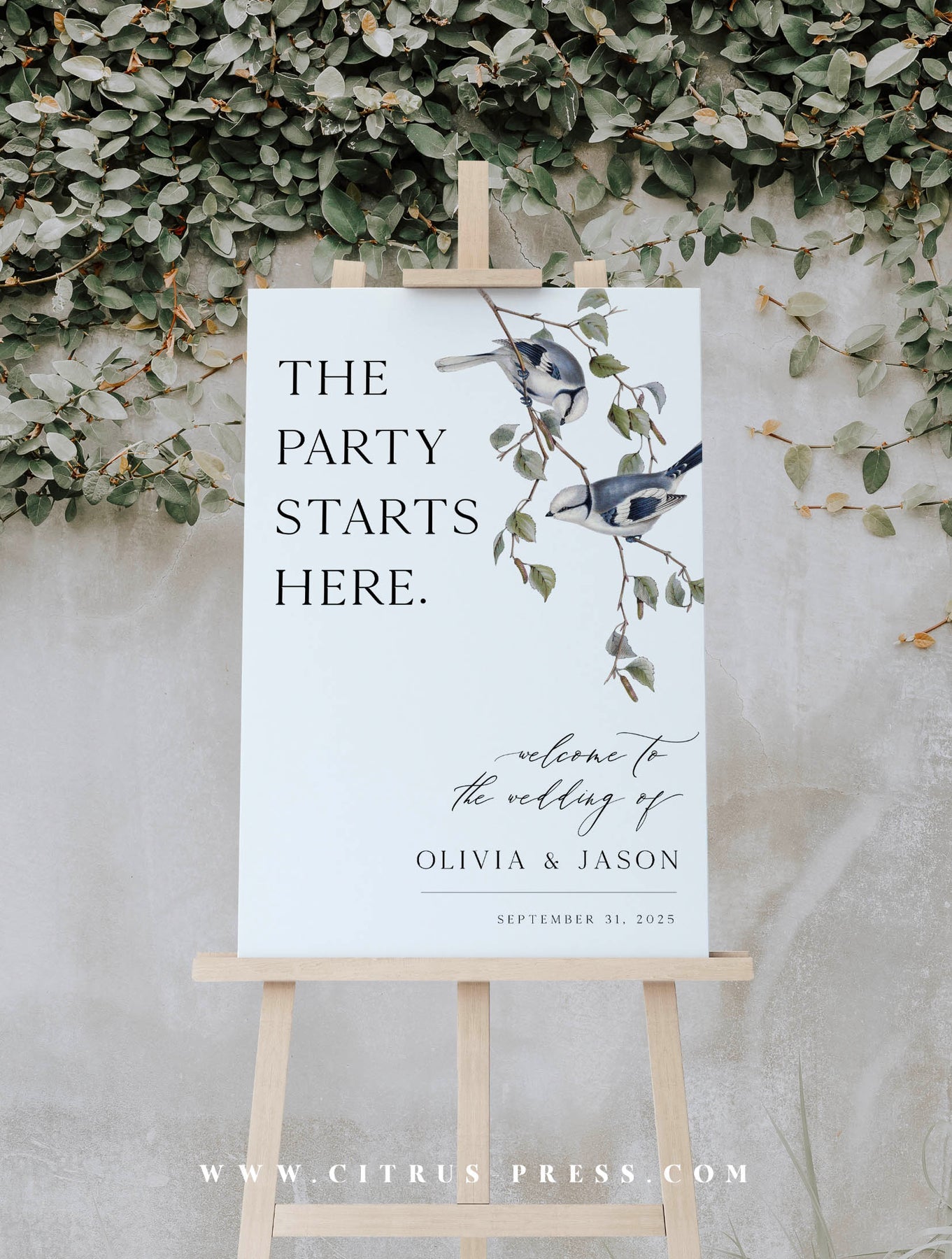 Love Birds Wedding Welcome Sign | Printable Template
