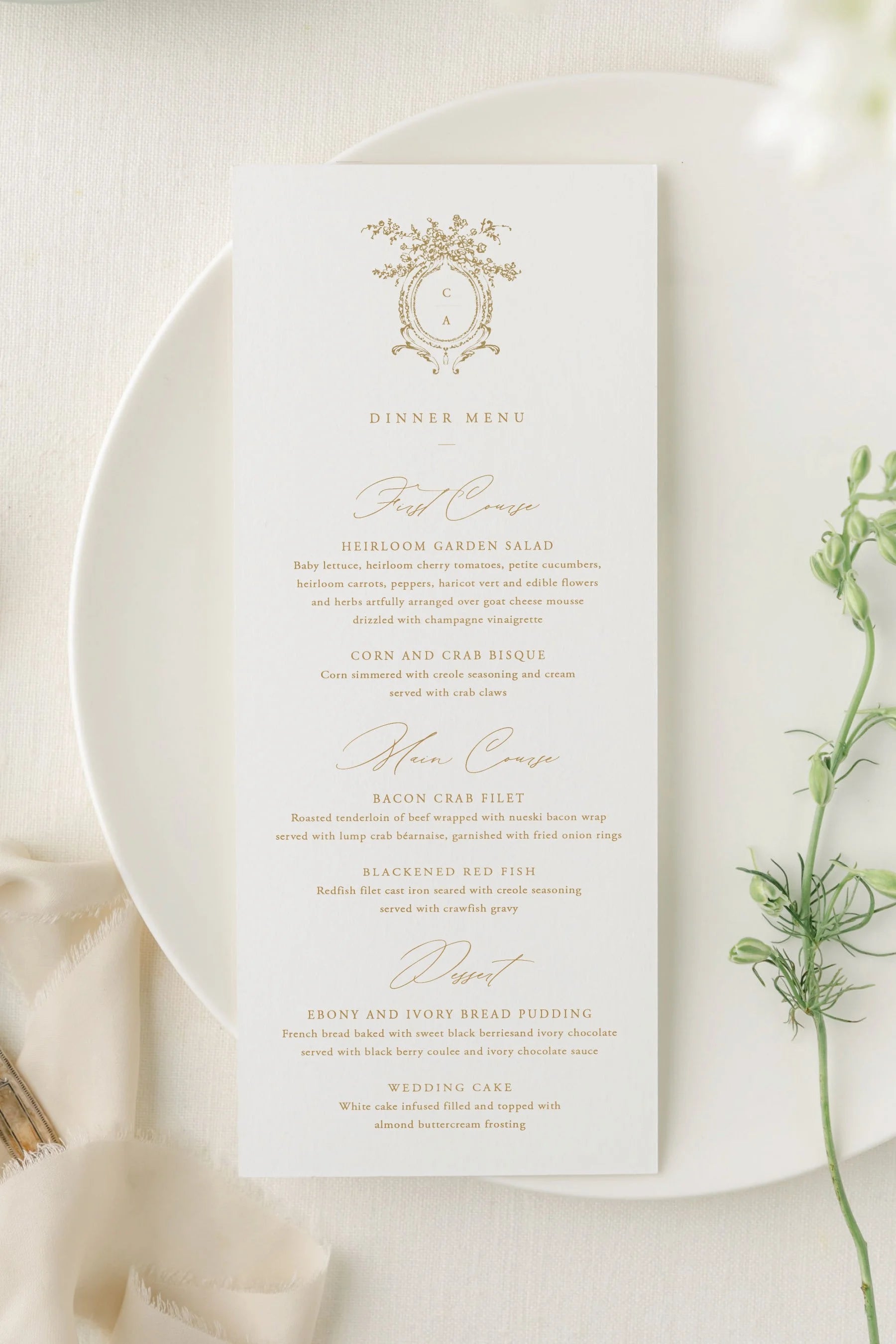 Grace | Wedding Menu Cards