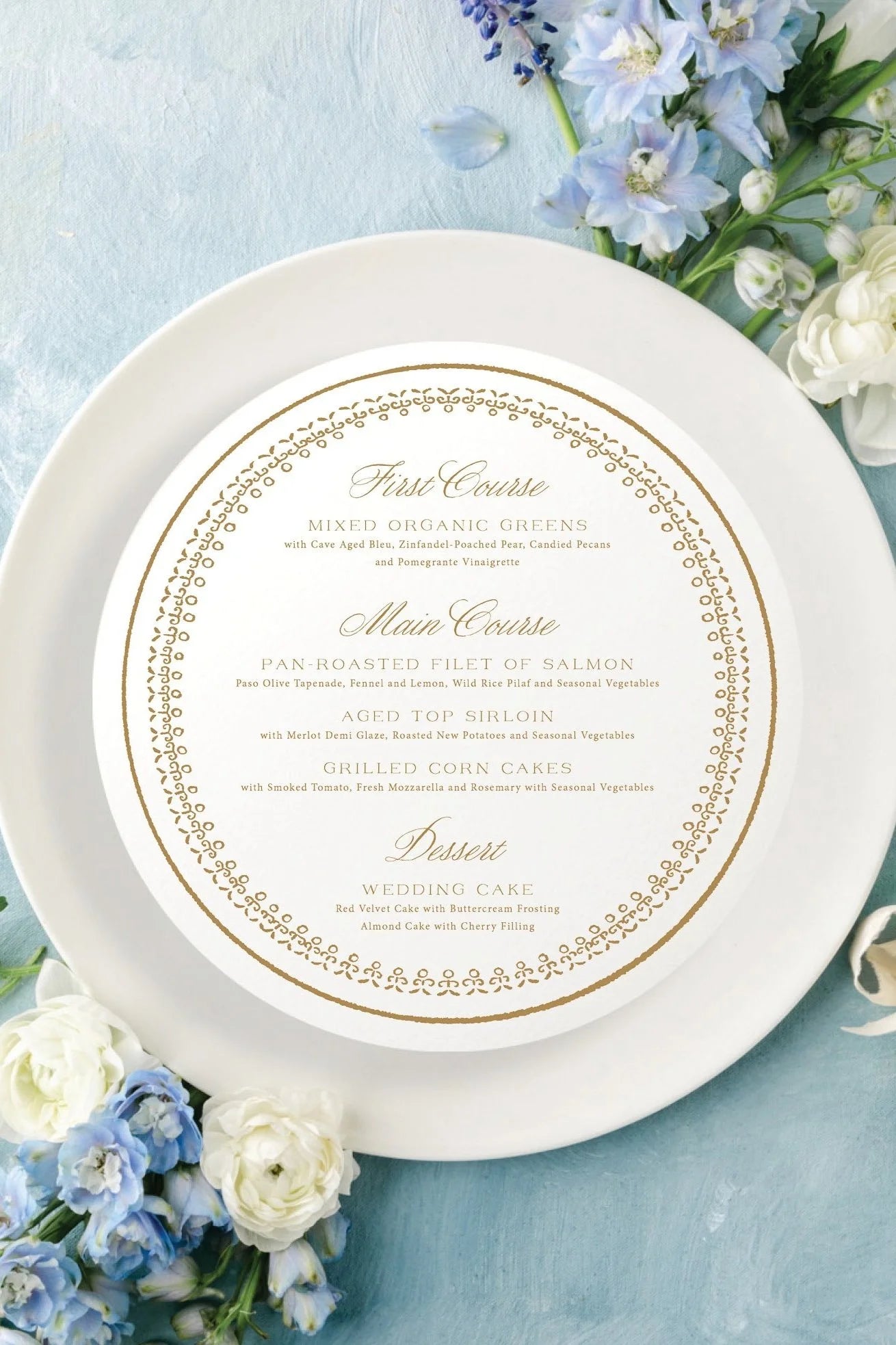 Palermo | Round Wedding Menus
