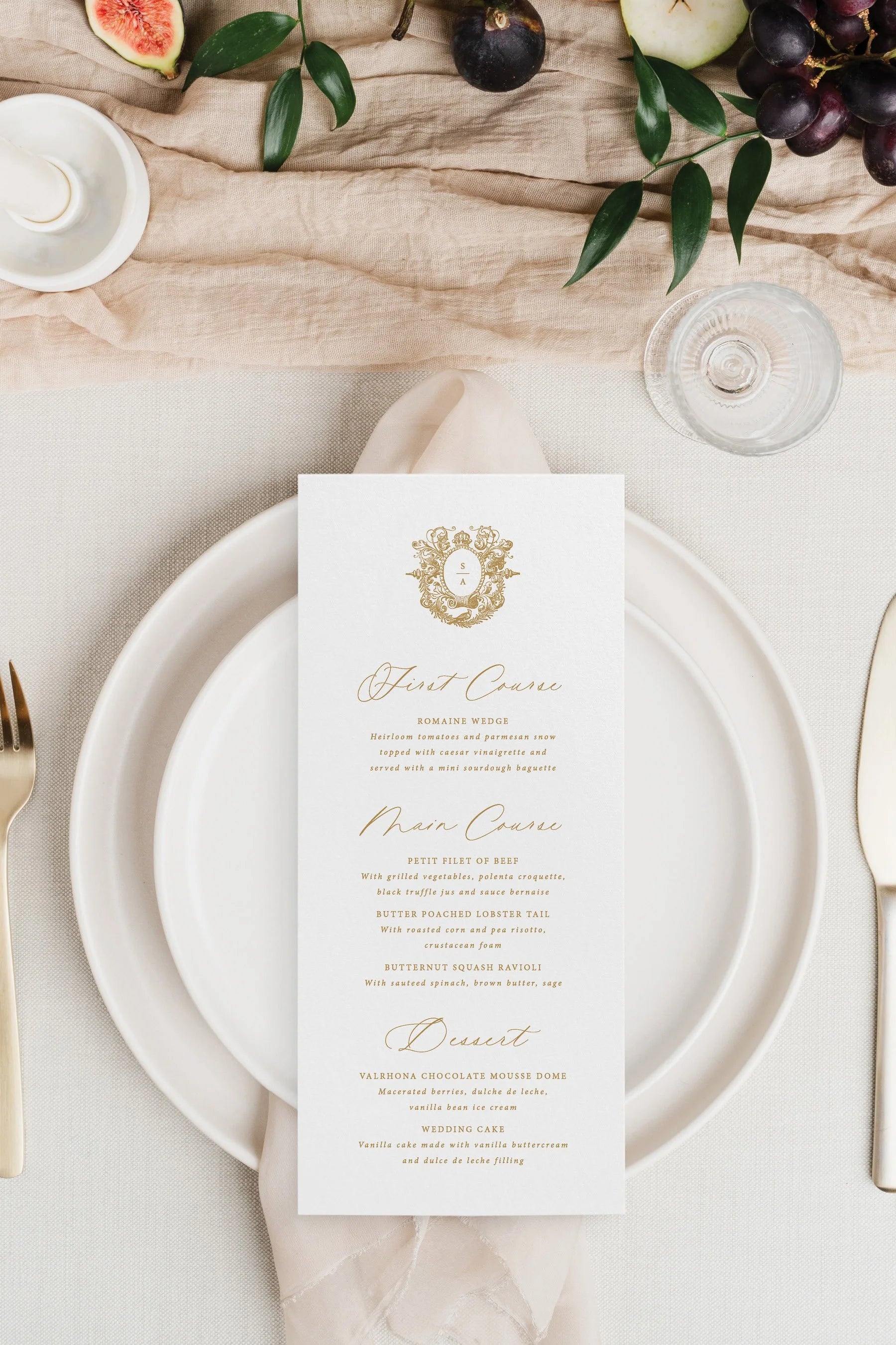 Victoria | Wedding Menu Cards