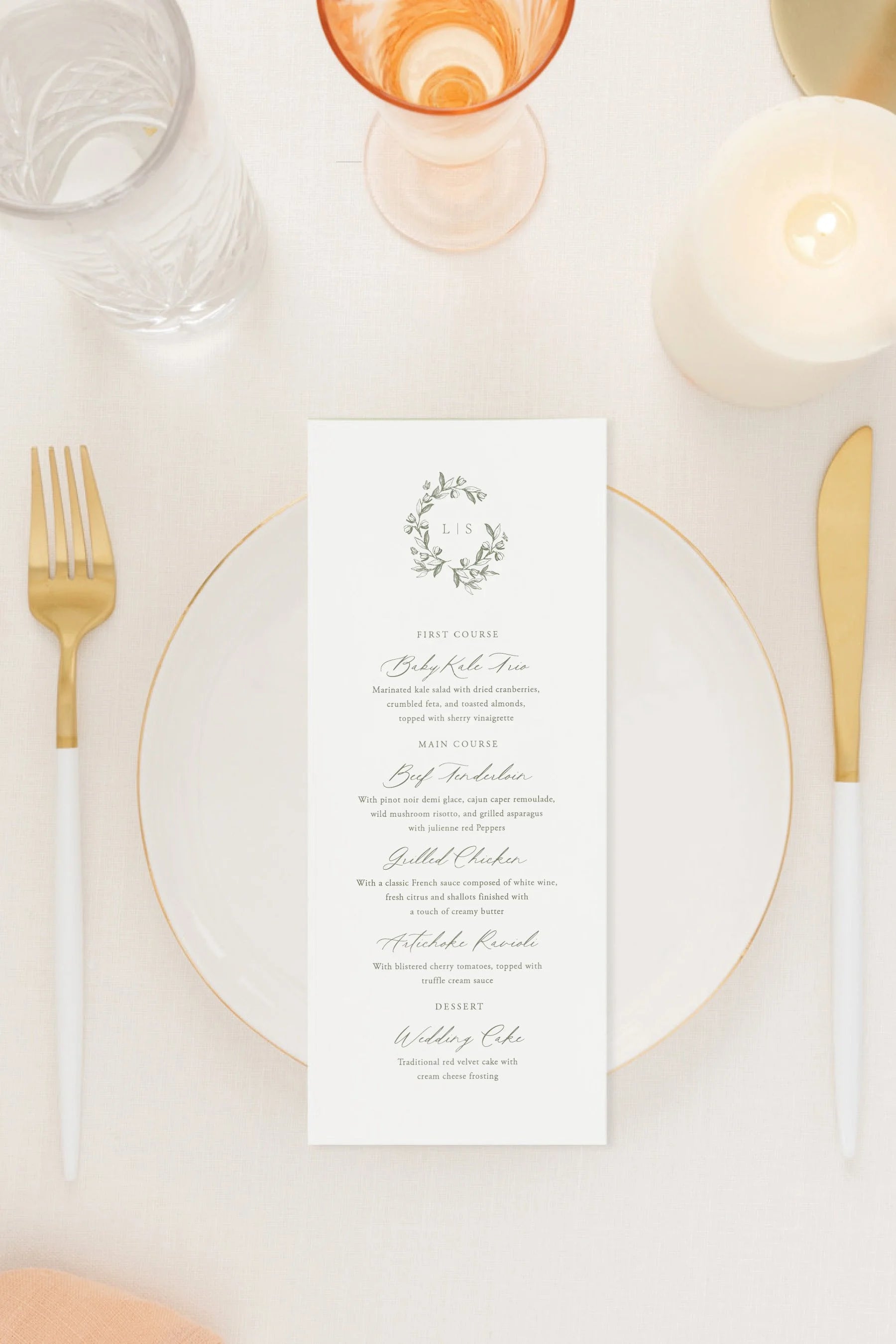 Twiggy | Wedding Menu Cards