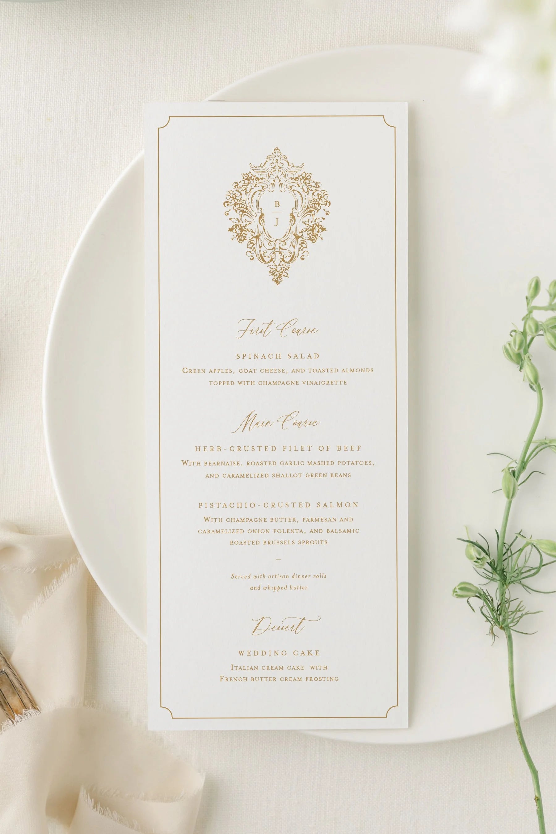 Louis | Wedding Menu Cards