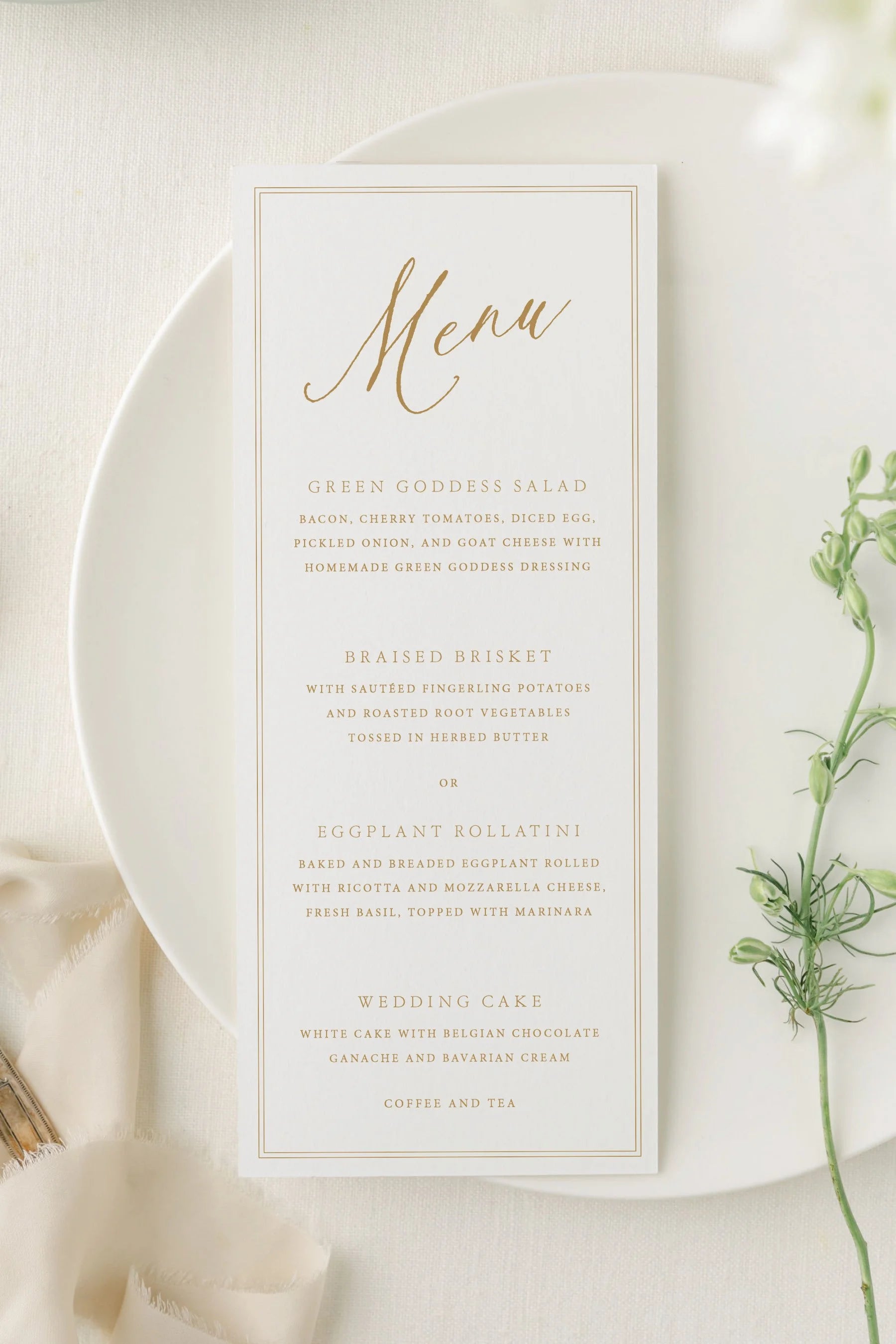 Olivia | Wedding Menu Cards
