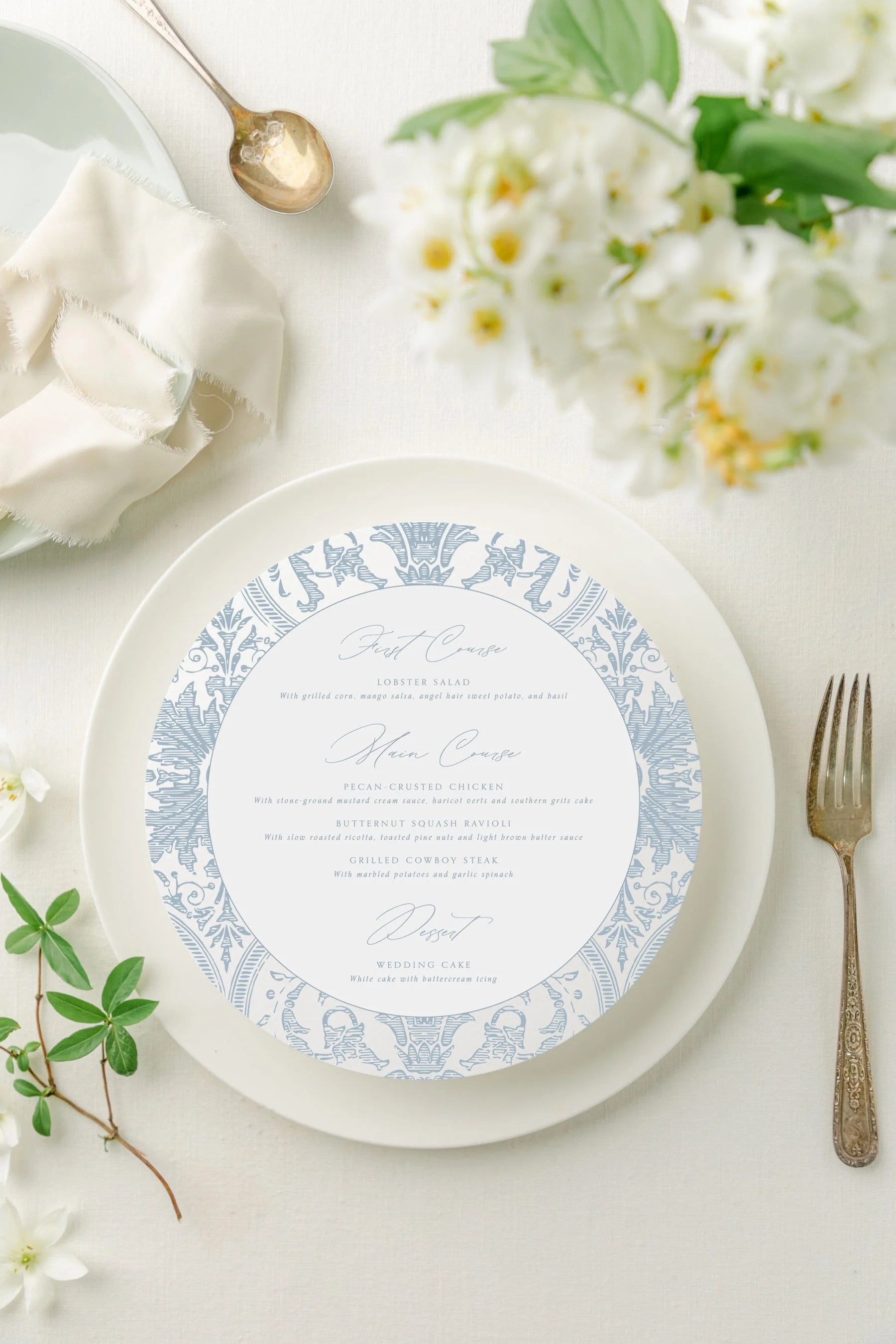 Kennedy | Round Wedding Menus